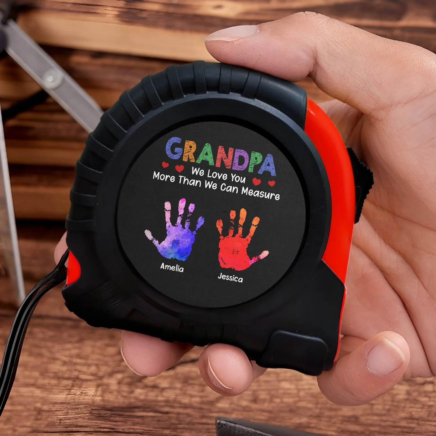Daddy We Love You More Than We Can Measure - Personalized Tape Measure - Image 3