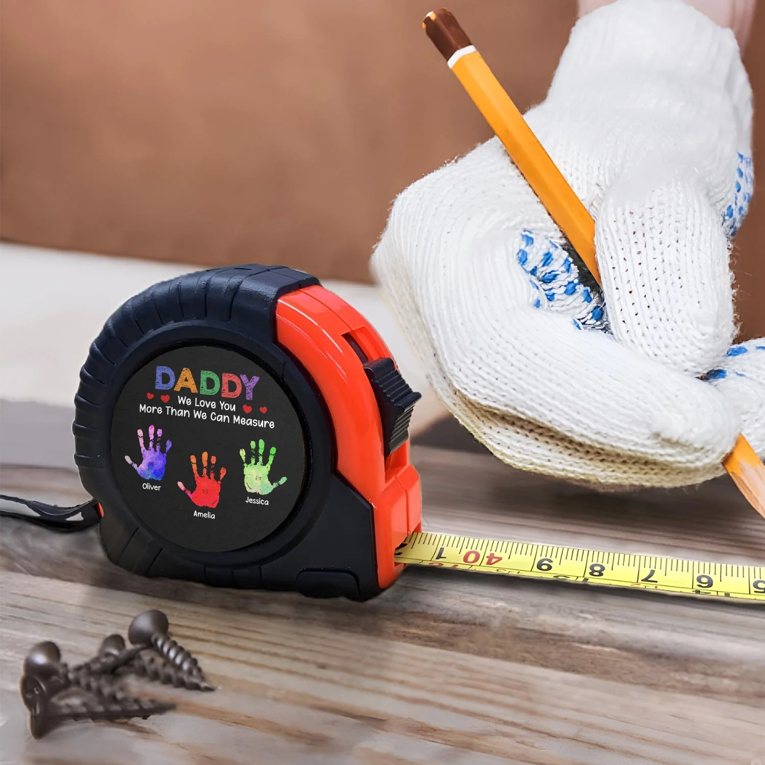 Daddy We Love You More Than We Can Measure - Personalized Tape Measure - Image 4