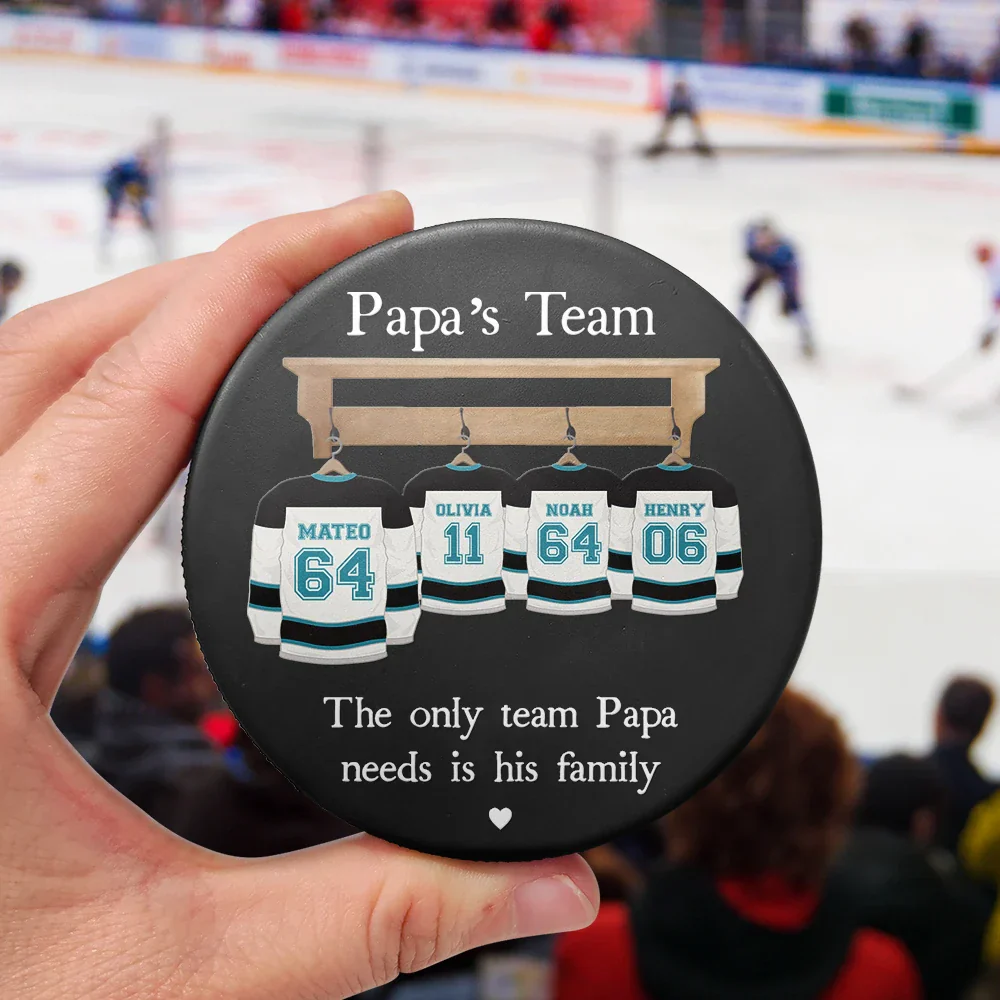 Daddy's Dream Team - Personalized Hockey Puck Bottle Opener - Image 4