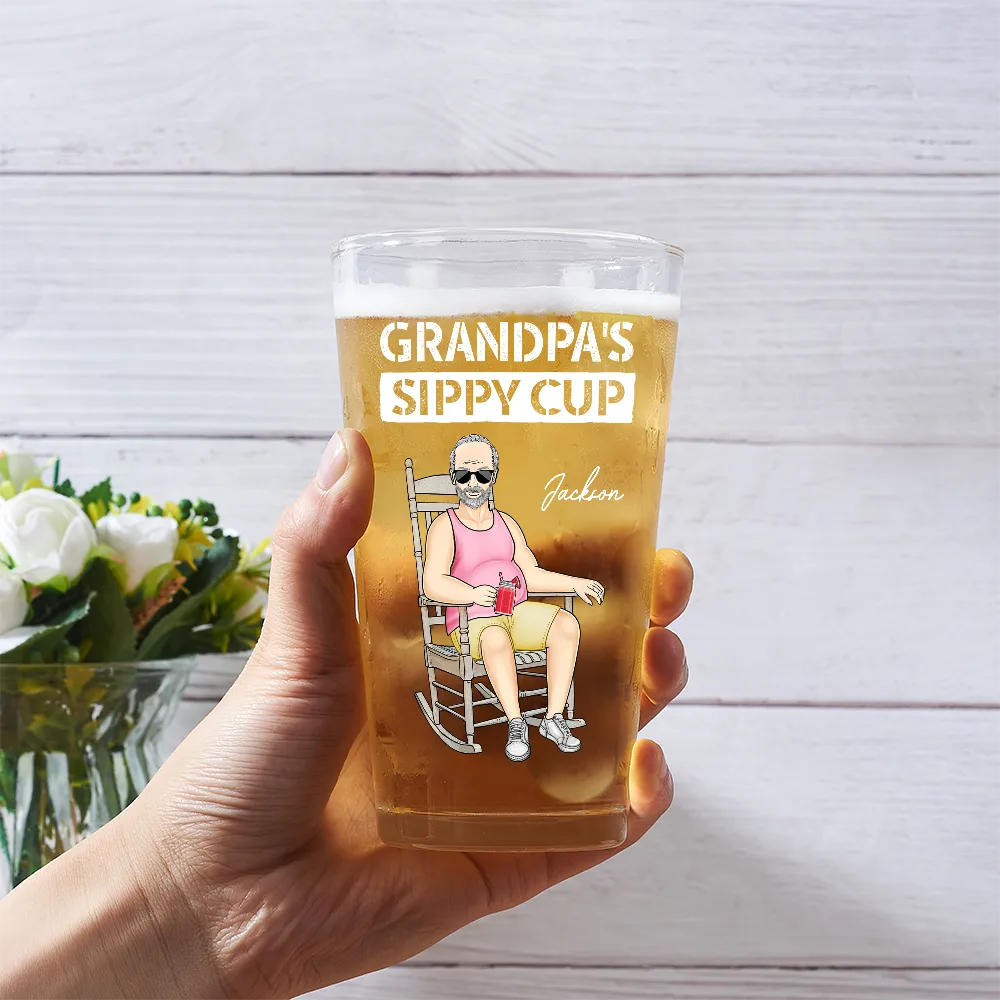Daddy's Grandpa's Sippy Cup - Personalized Beer Glass - Image 3