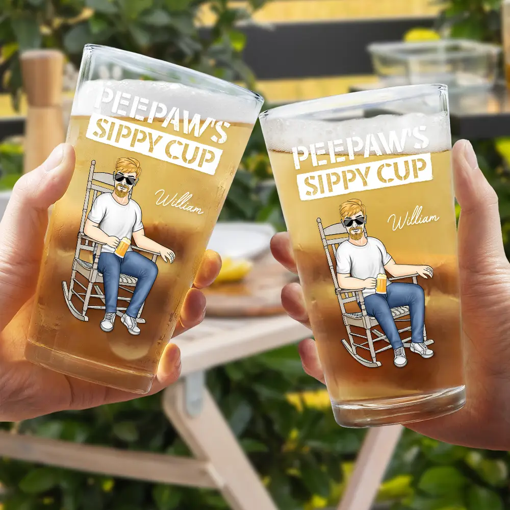 Daddy's Grandpa's Sippy Cup - Personalized Beer Glass - Image 4