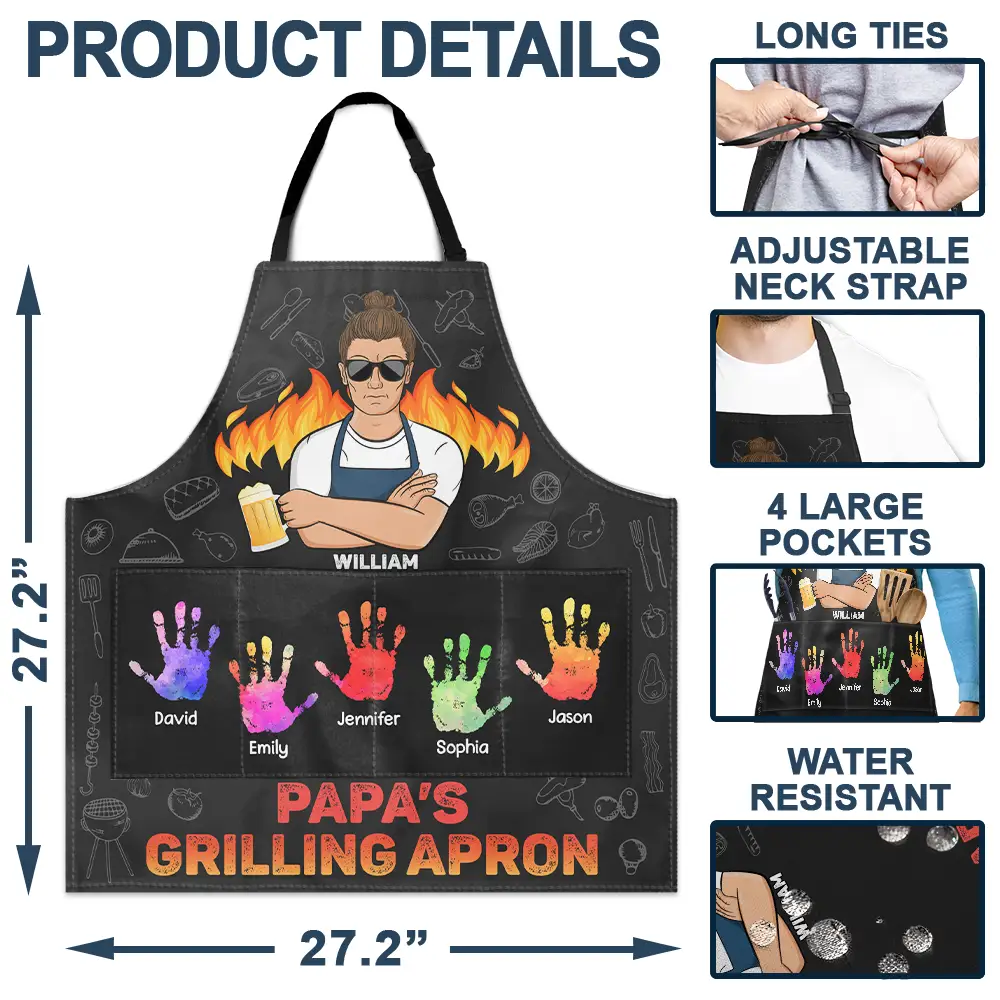 Daddy's Grilling Apron - Personalized Apron - Image 4