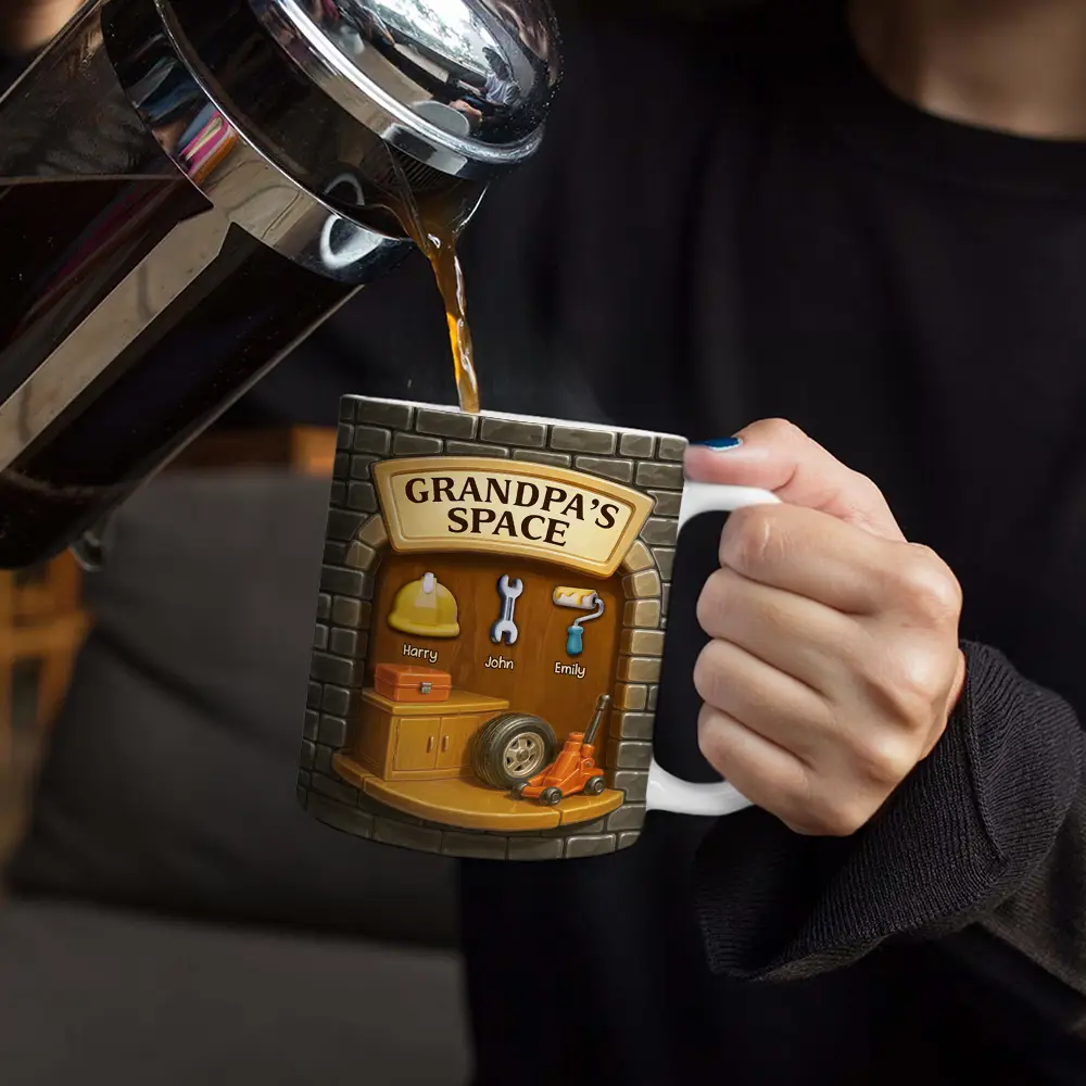 Daddy's Space - Personalized White Edge-to-Edge Mug - Image 4
