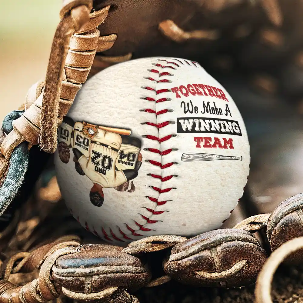 Daddy's Team Together We Make A Winning Team - Personalized Baseball, Softball - Image 4
