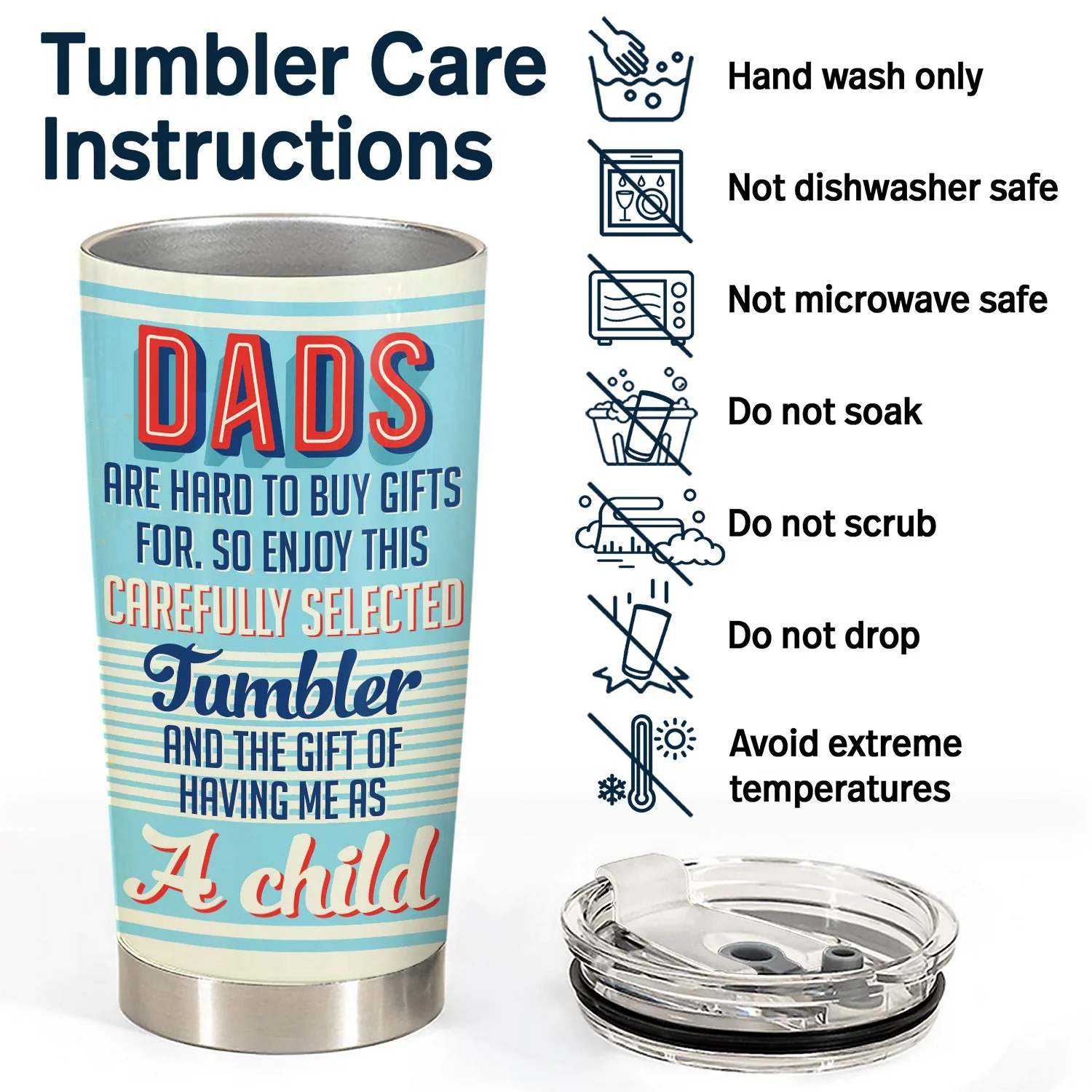 Dads Are Hard To Buy Gifts For So Enjoy - Birthday, Loving Gift For Father, Grandpa, Grandfather - Personalized Custom Tumbler - Image 5