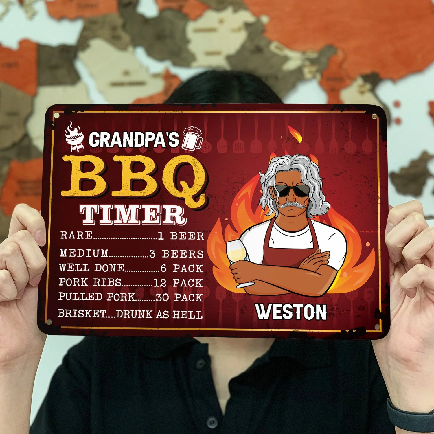 Dad's BBQ Timer - Gift For Father, Grandpa - Personalized Classic Metal Signs - Image 3