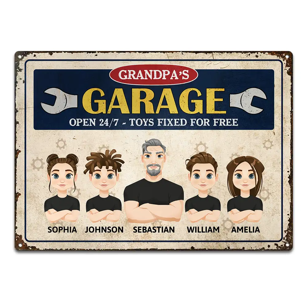 Dad's Grandpa's Garage - Personalized Classic Metal Signs