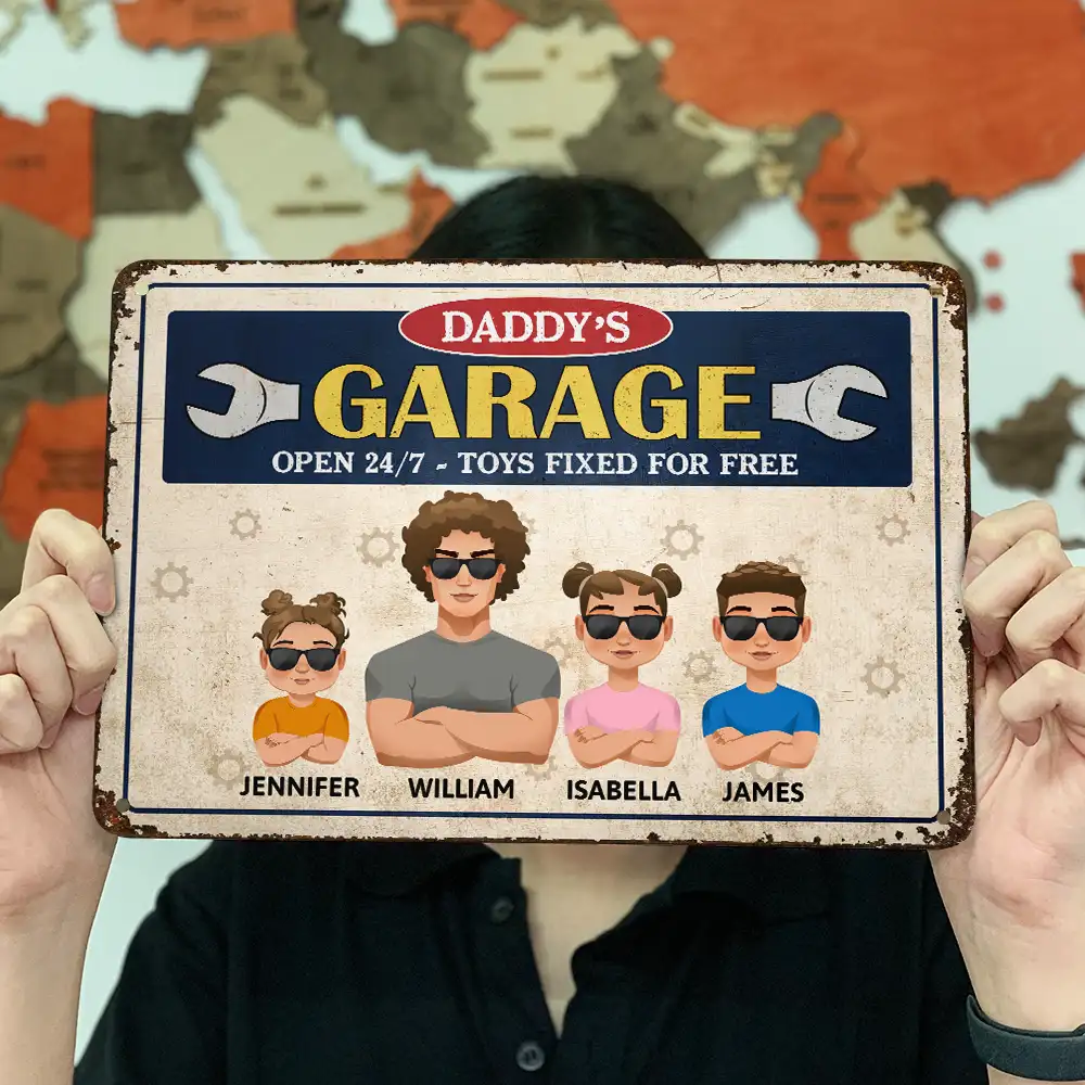 Dad's Grandpa's Garage - Personalized Classic Metal Signs - Image 3