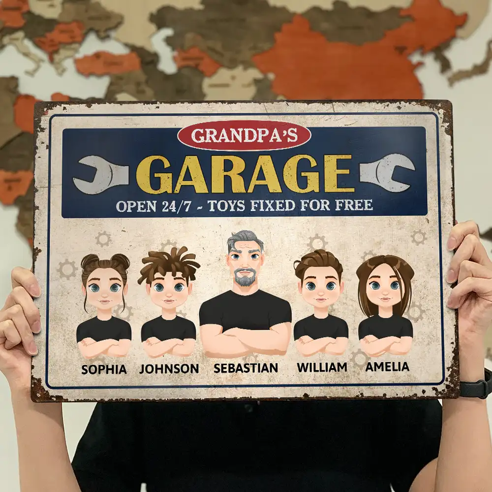 Dad's Grandpa's Garage - Personalized Classic Metal Signs - Image 4