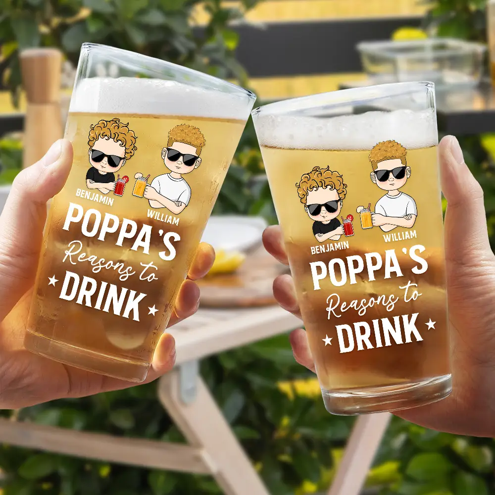 Dad's Reasons To Drink - Personalized Beer Glass - Image 4