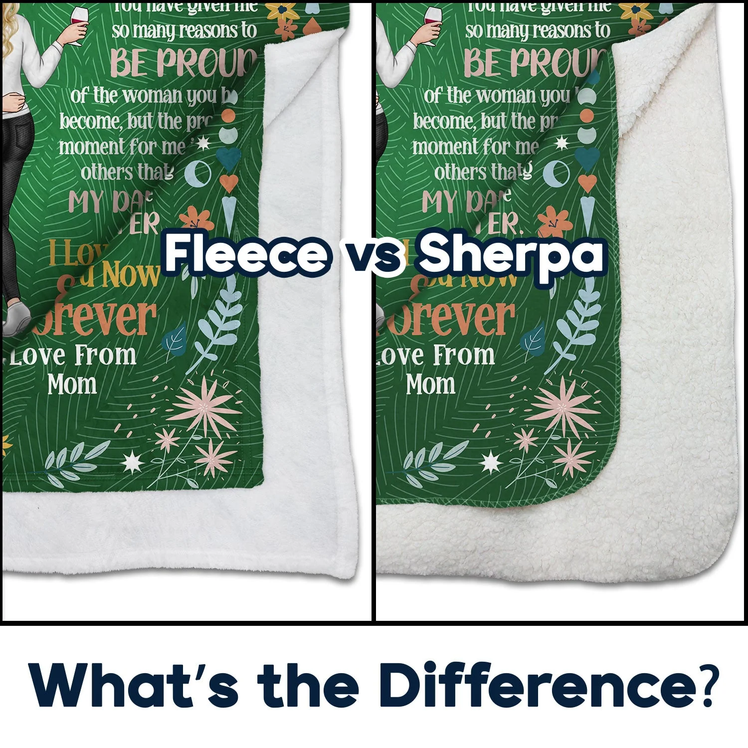 Daughter Closed My Eyes For A Momment - Gift For Daughter - Personalized Fleece Blanket, Sherpa Blanket - Image 4