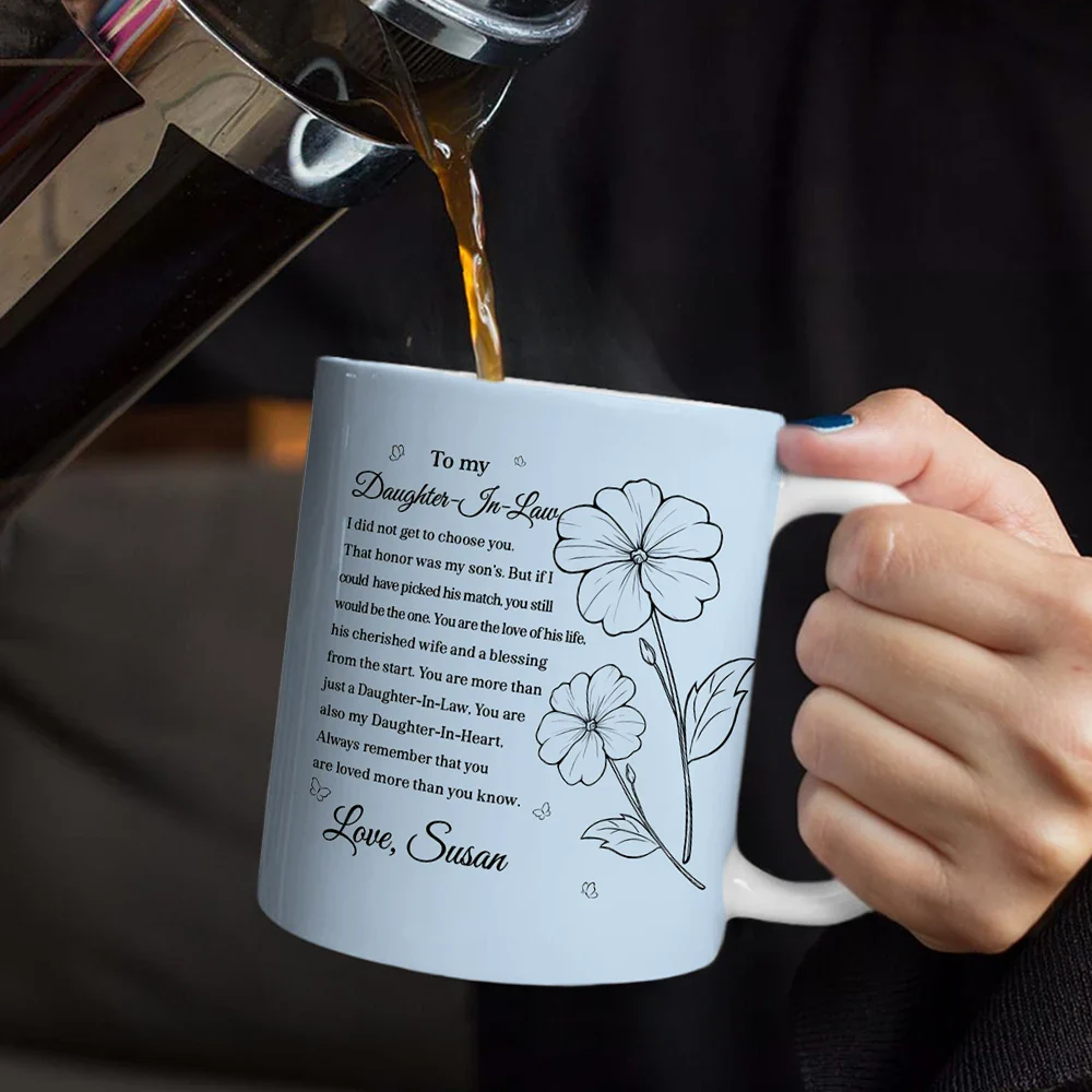 Daughter-In-Law You Are Also My Daughter-In-Heart - Personalized White Edge-to-Edge Mug - Image 4