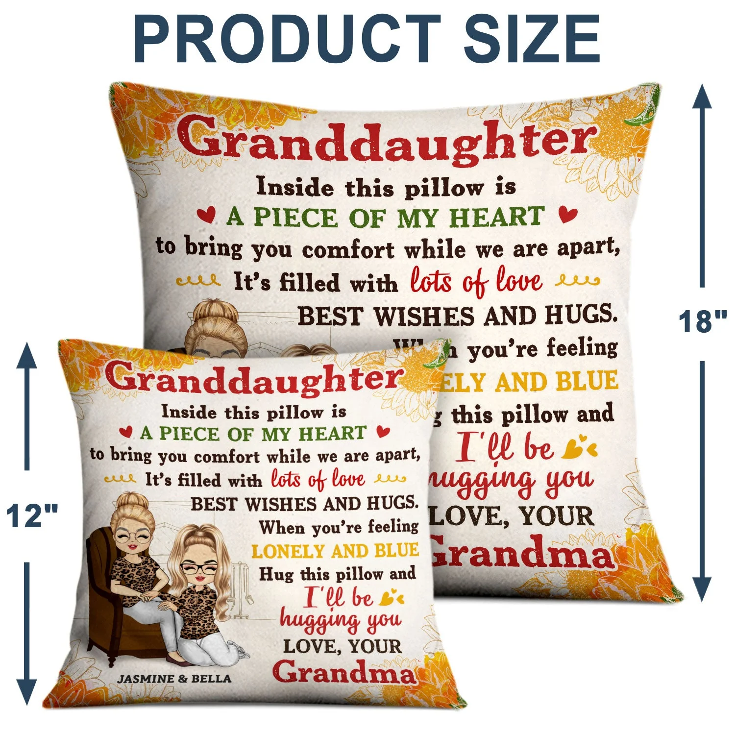 Daughter Inside This Pillow Is A Piece Of My Heart Mother Grandma Auntie - Gift For Family - Personalized Custom Pillow - Image 4