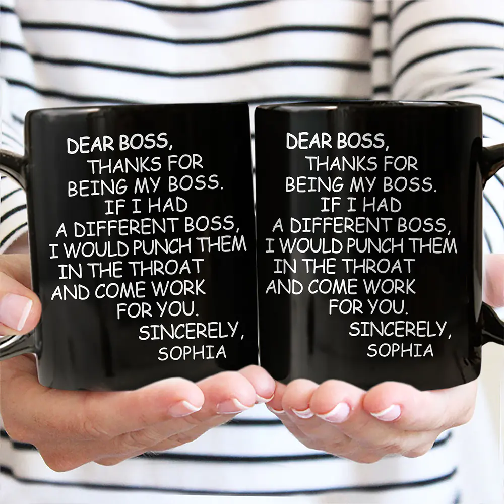 Dear Boss Thanks For Being My Boss - Personalized Mug - Image 3