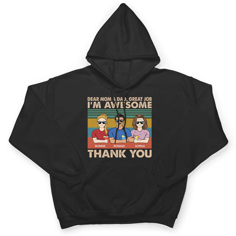 Dear Dad And Mom Great Job We're Awesome Thank You - Father Gift - Personalized Custom T Shirt - Image 4