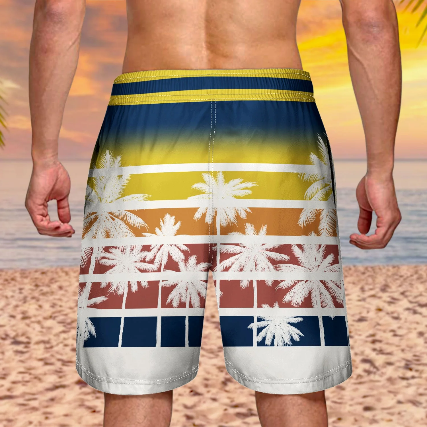 Dear Dad Great Job Thank You Young - Birthday, Loving Gift For Father, Grandpa, Grandfather - Personalized Custom Unisex Beach Shorts - Image 4