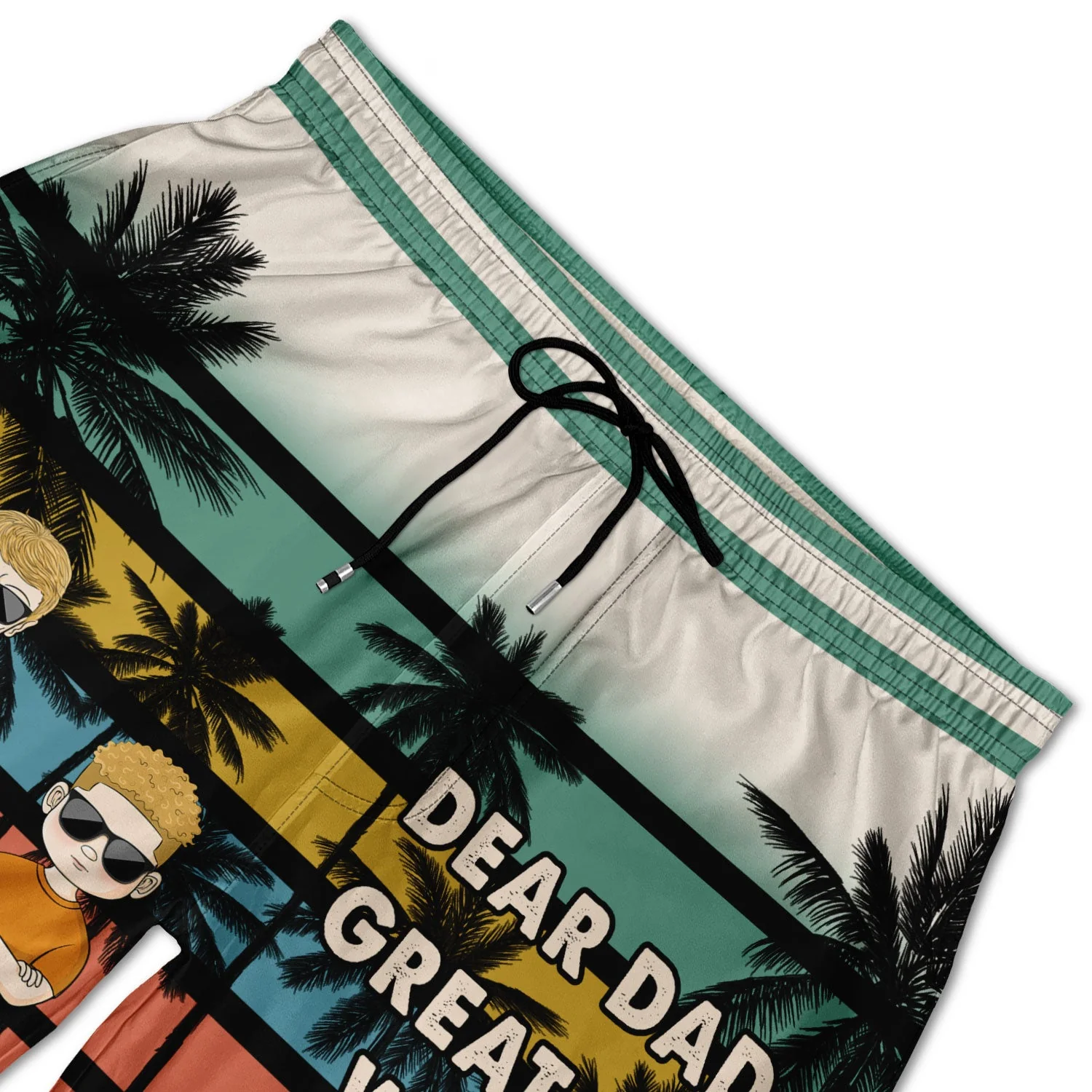 Dear Dad Great Job Thank You Young - Birthday, Loving Gift For Father, Grandpa, Grandfather - Personalized Custom Unisex Beach Shorts - Image 5