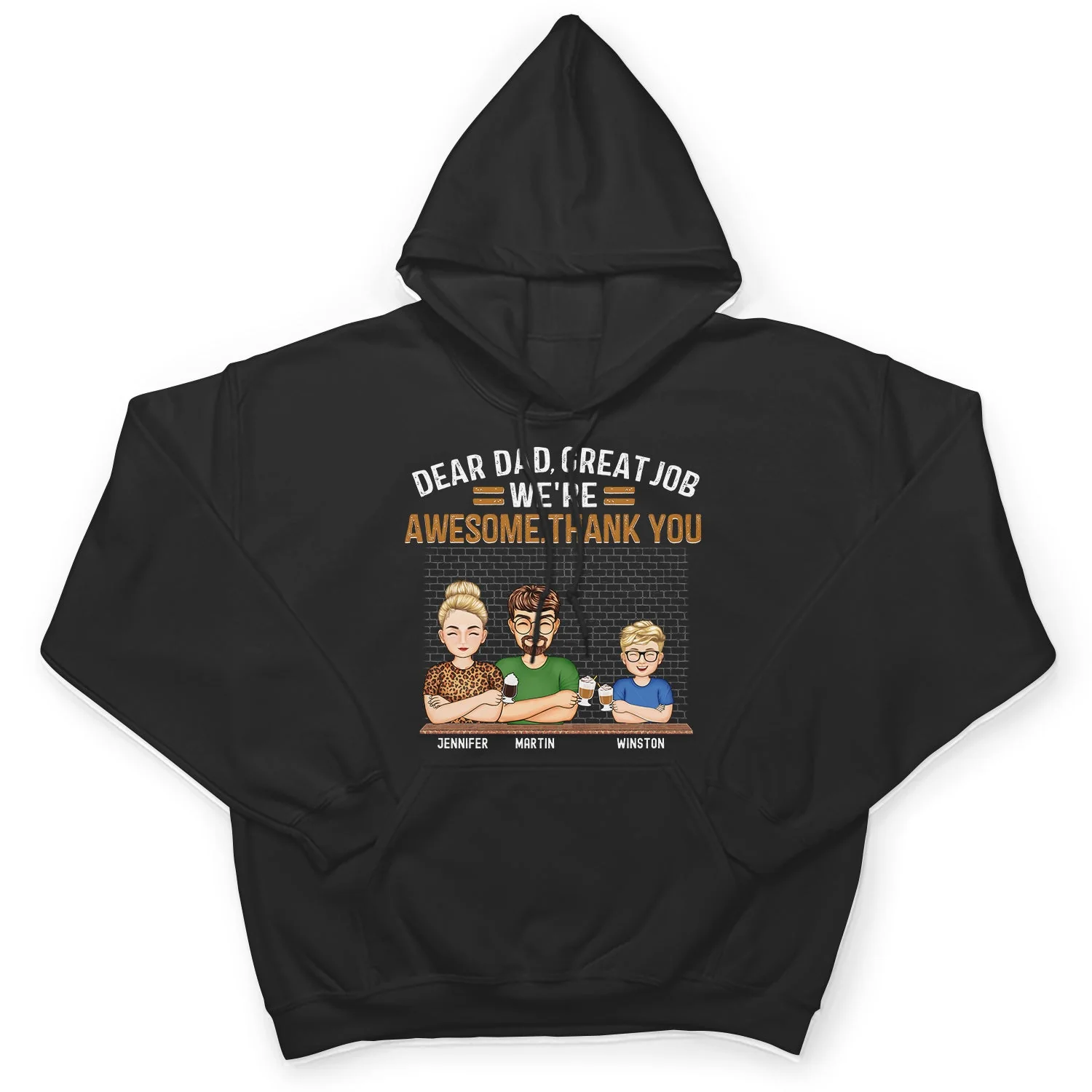 Dear Dad Great Job We're Awesome Thank You - Birthday, Loving Gift For Daddy, Father, Grandpa, Grandfather - Personalized Custom T Shirt - Image 4