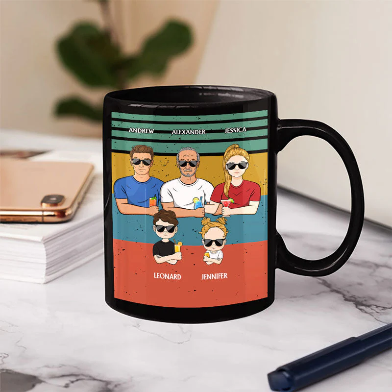 Dear Dad Great Job We're Awesome Thank You Adult And Kid - Father Gift - Personalized Custom Black Mug - Image 3