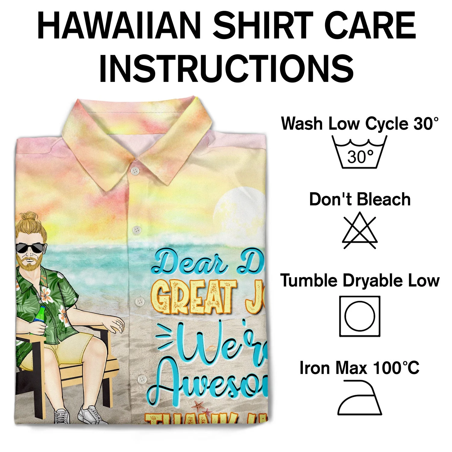 Dear Dad Great Job We're Awesome Thank You - Birthday, Loving Gift For Father, Grandpa, Grandfather - Personalized Custom Hawaiian Shirt - Image 4