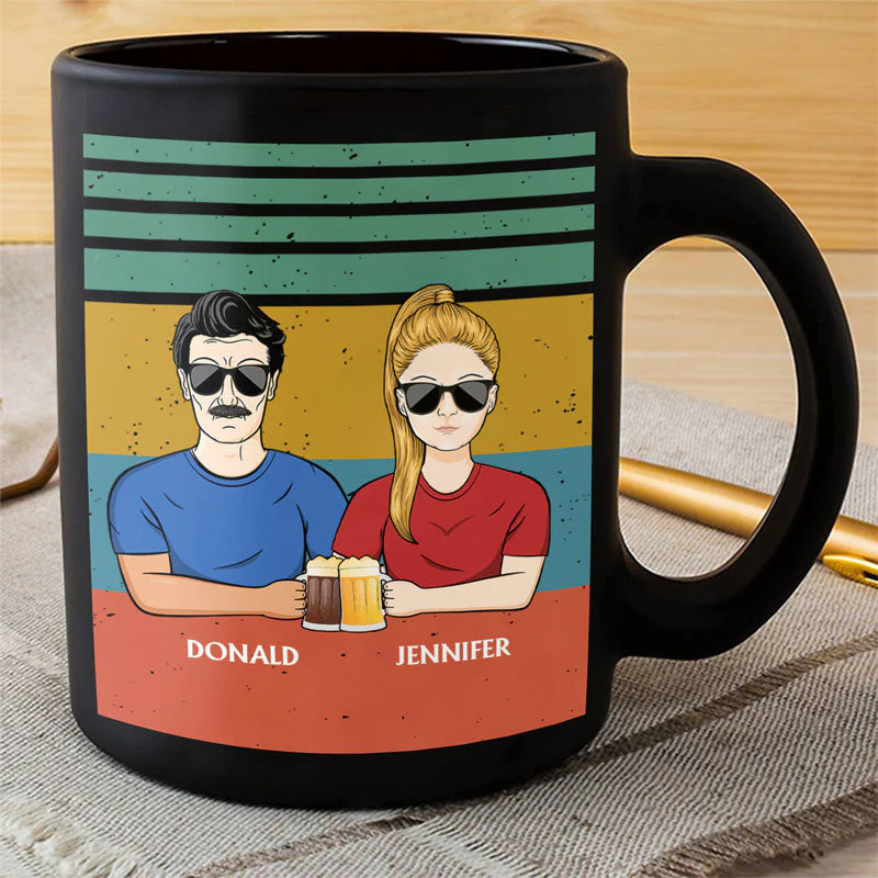 Dear Dad Great Job We're Awesome Thank You - Father Gift - Personalized Custom Black Mug - Image 3