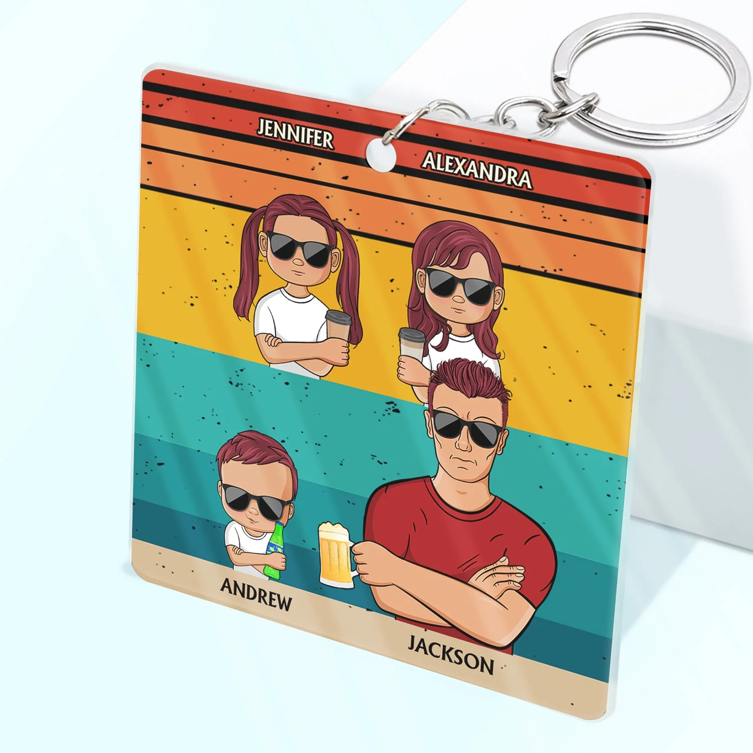 Dear Dad Great Job We're Awesome Thank You - Funny, Birthday Gift For Father, Husband - Personalized Custom Acrylic Keychain - Image 2