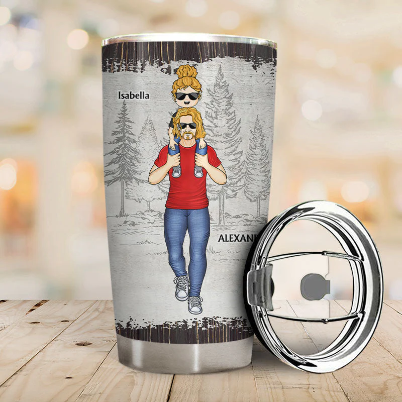 Dear Dad Great Job We're Awesome Thank You - Gift For Father And Grandpa - Personalized Custom Tumbler - Image 2