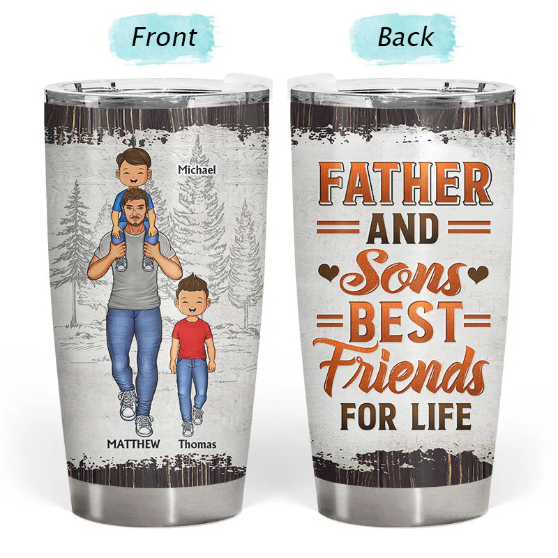 Dear Dad Great Job We're Awesome Thank You - Gift For Father And Grandpa - Personalized Custom Tumbler - Image 3