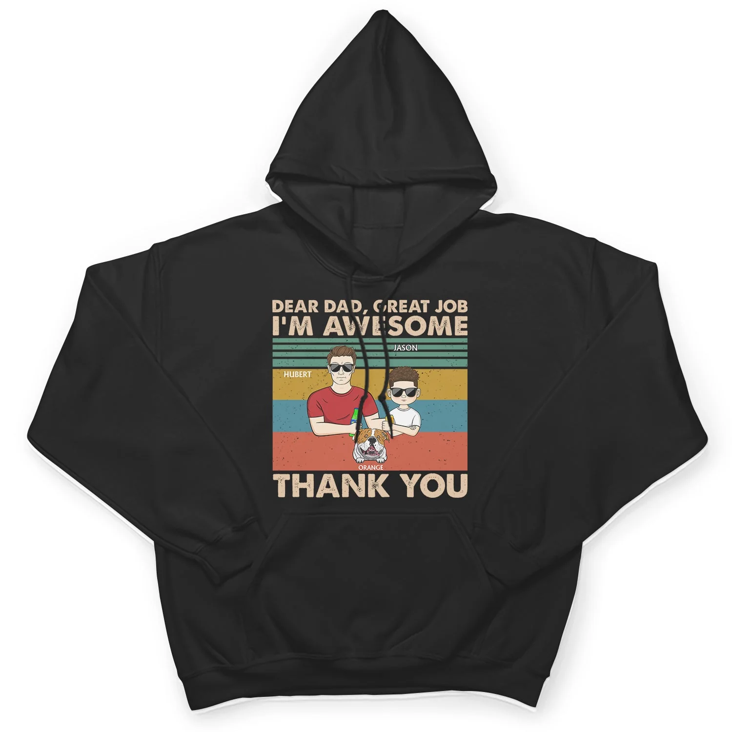 Dear Dad Great Job We're Awesome Thank You Kids And Pets - Birthday, Loving Gift For Dad, Father, Papa, Dog, Cat Lover - Personalized Custom T Shirt - Image 4