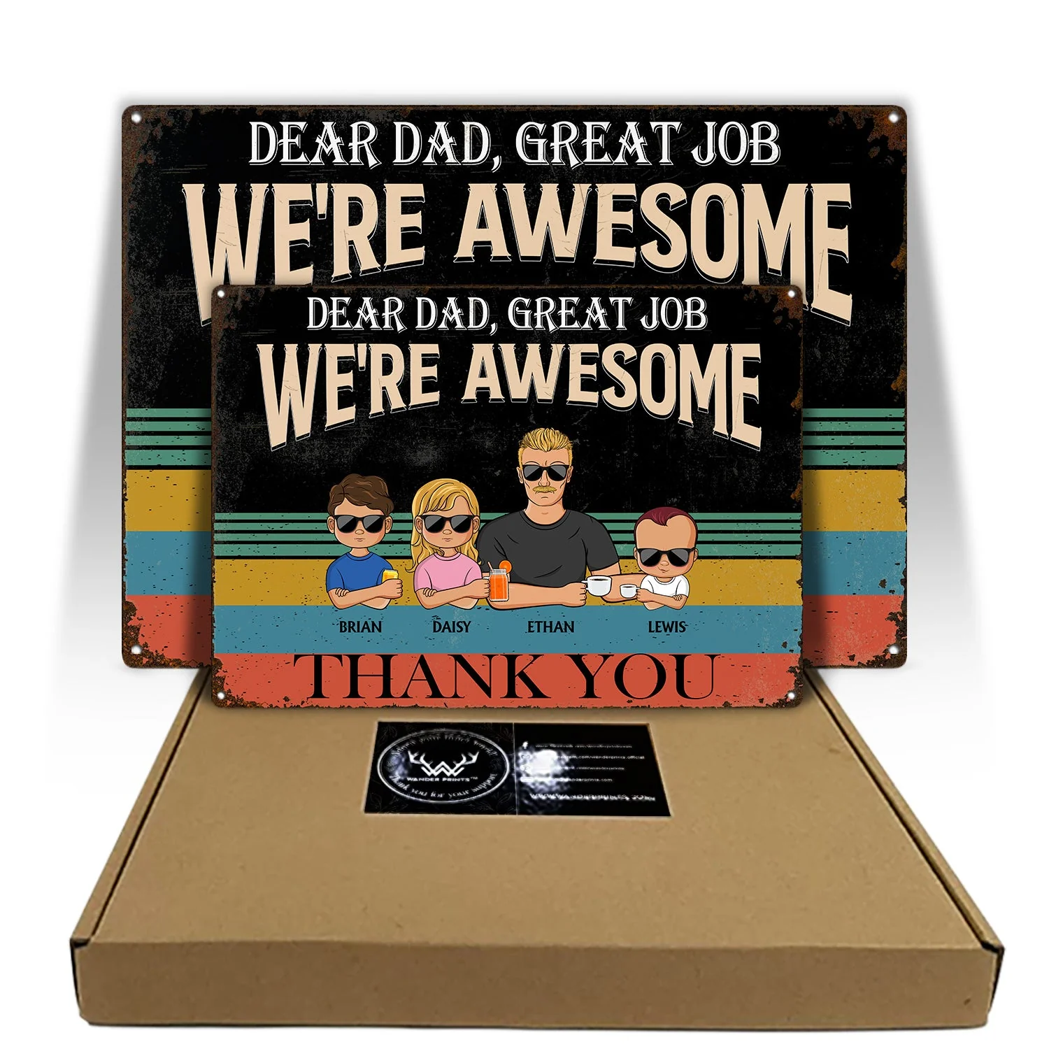 Dear Dad Great Job We're Awesome Thank You Young - Birthday, Loving Gift For Dad, Father, Grandpa, Grandfather - Personalized Custom Classic Metal Signs - Image 5