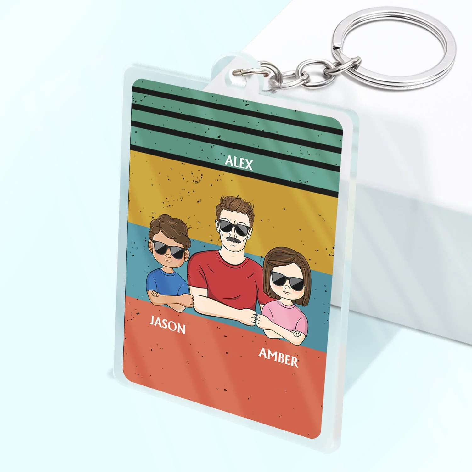 Dear Dad Great Job We're Awesome Thank You Young - Birthday, Loving Gift For Father, Grandpa, Grandfather - Personalized Custom Acrylic Keychain - Image 2