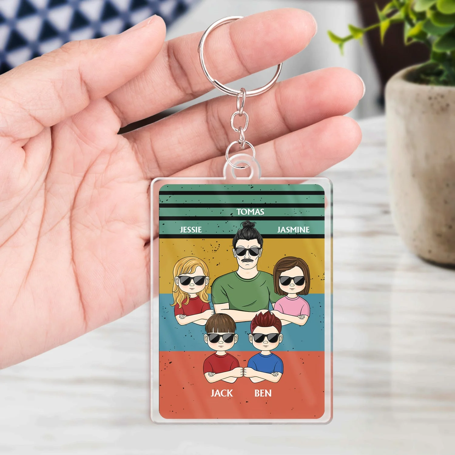 Dear Dad Great Job We're Awesome Thank You Young - Birthday, Loving Gift For Father, Grandpa, Grandfather - Personalized Custom Acrylic Keychain - Image 4