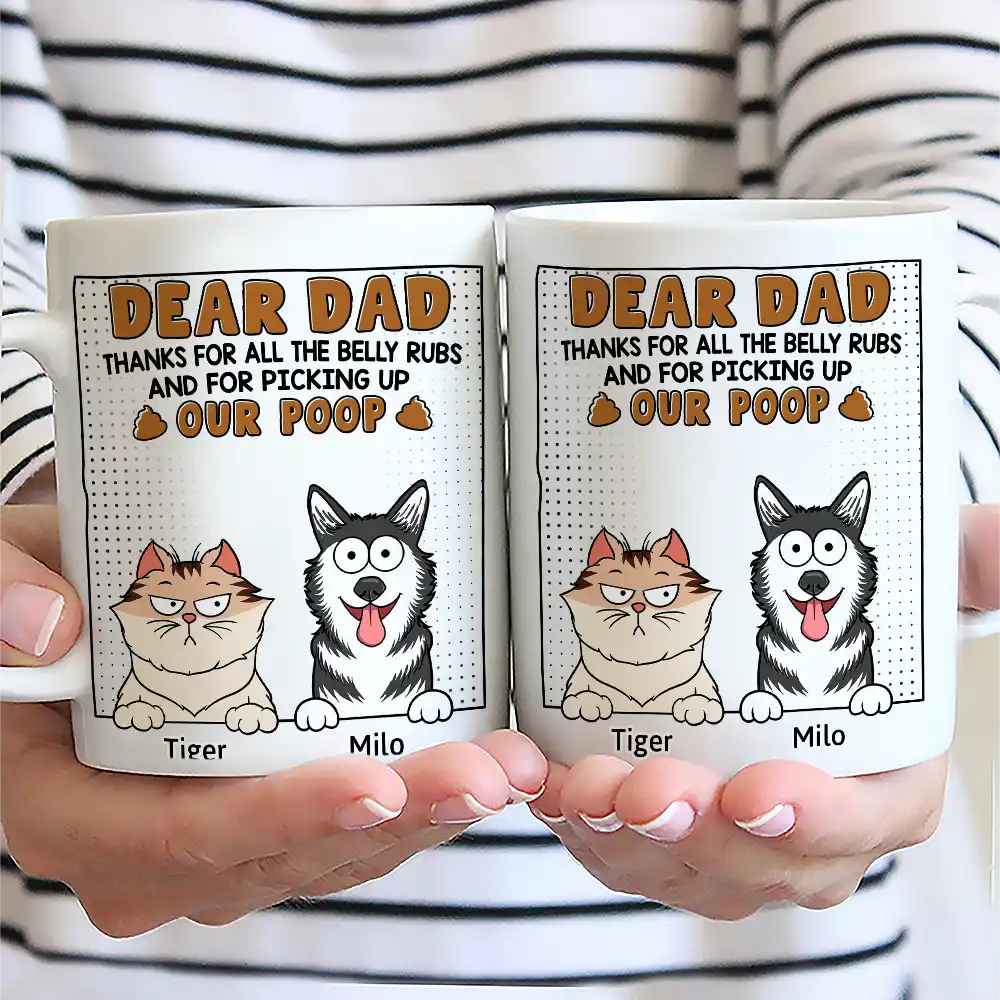 Dear Dad Thanks For All The Belly Rubs - Personalized Mug - Image 2