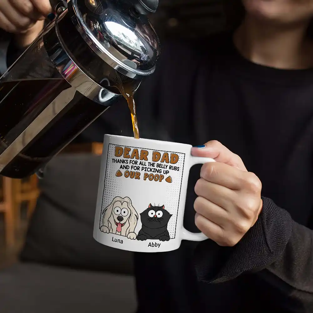 Dear Dad Thanks For All The Belly Rubs - Personalized Mug - Image 5