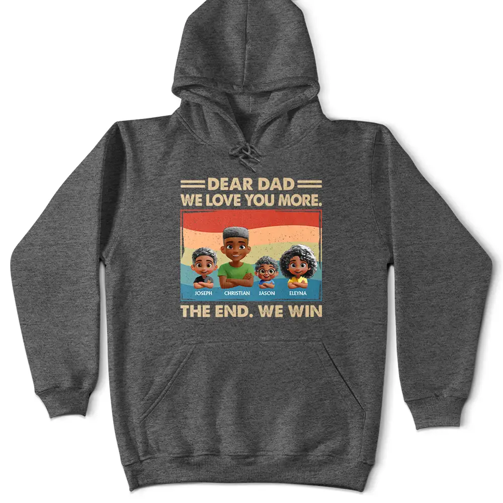 Dear Dad We Love You More - Personalized T Shirt - Image 4