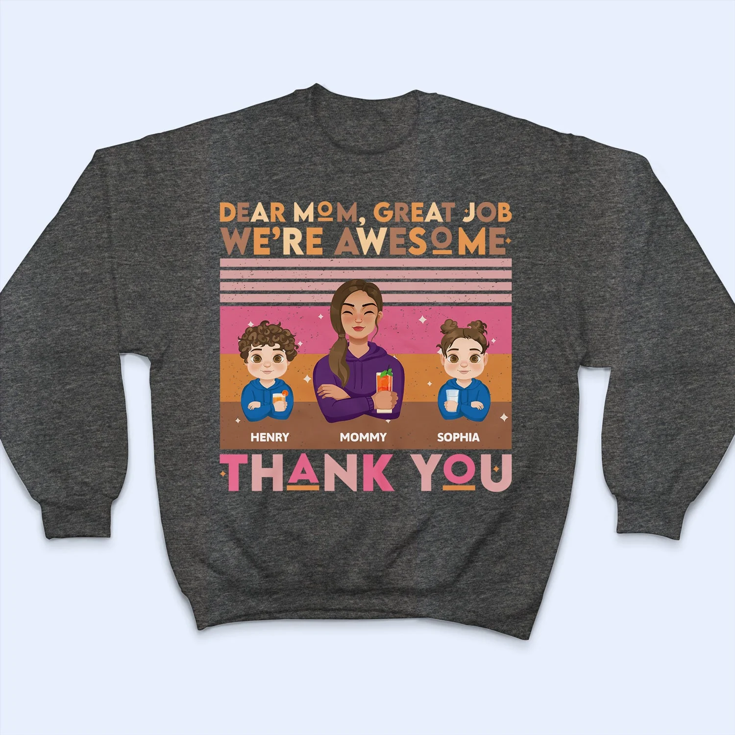 Dear Mom Great Job We Are Awesome Pink Palette - Birthday, Loving Gift For Mum, Mother, Nana, Grandma - Personalized T Shirt - Image 5