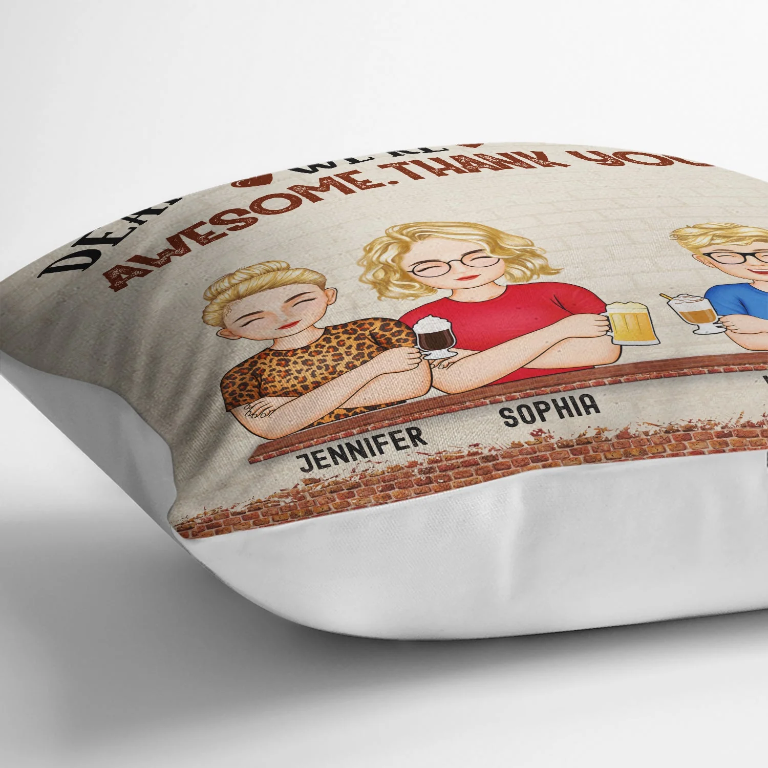 Dear Mom Great Job We're Awesome Thank You - Birthday, Loving Gift For Mommy, Mother, Grandma, Grandmother - Personalized Custom Pillow - Image 3