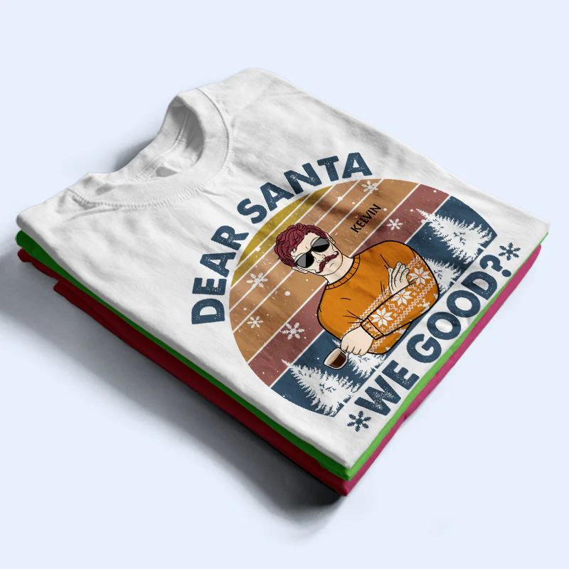 Dear Santa Define Good Couple Family Brother Sister Sibling - Christmas Gift - Personalized Custom T Shirt - Image 2