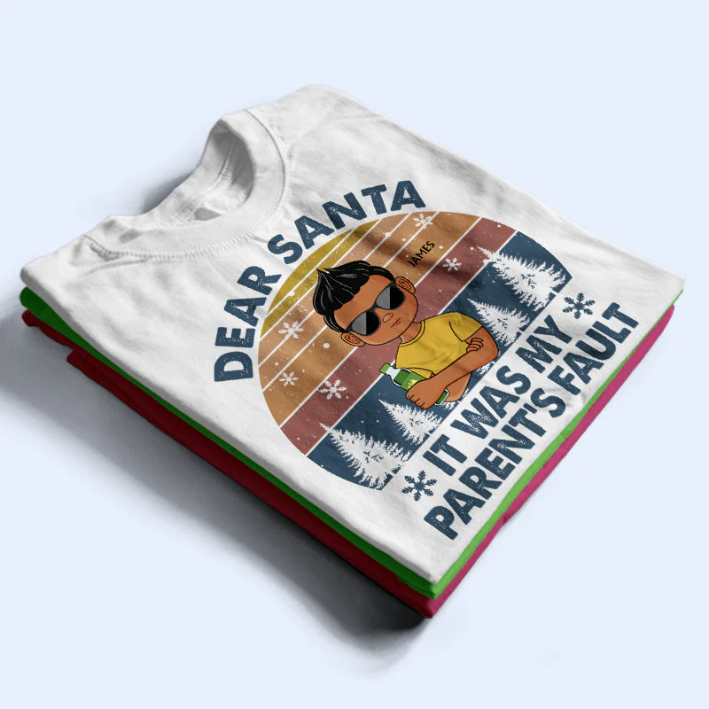 Dear Santa Define Good Couple Family Brother Sister Sibling Kid - Christmas Gift - Personalized Custom T Shirt - Image 2