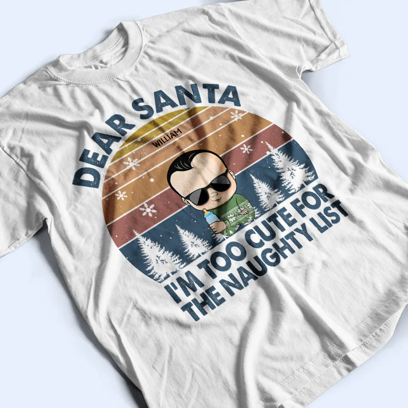 Dear Santa Define Good Couple Family Brother Sister Sibling Kid - Christmas Gift - Personalized Custom T Shirt - Image 3