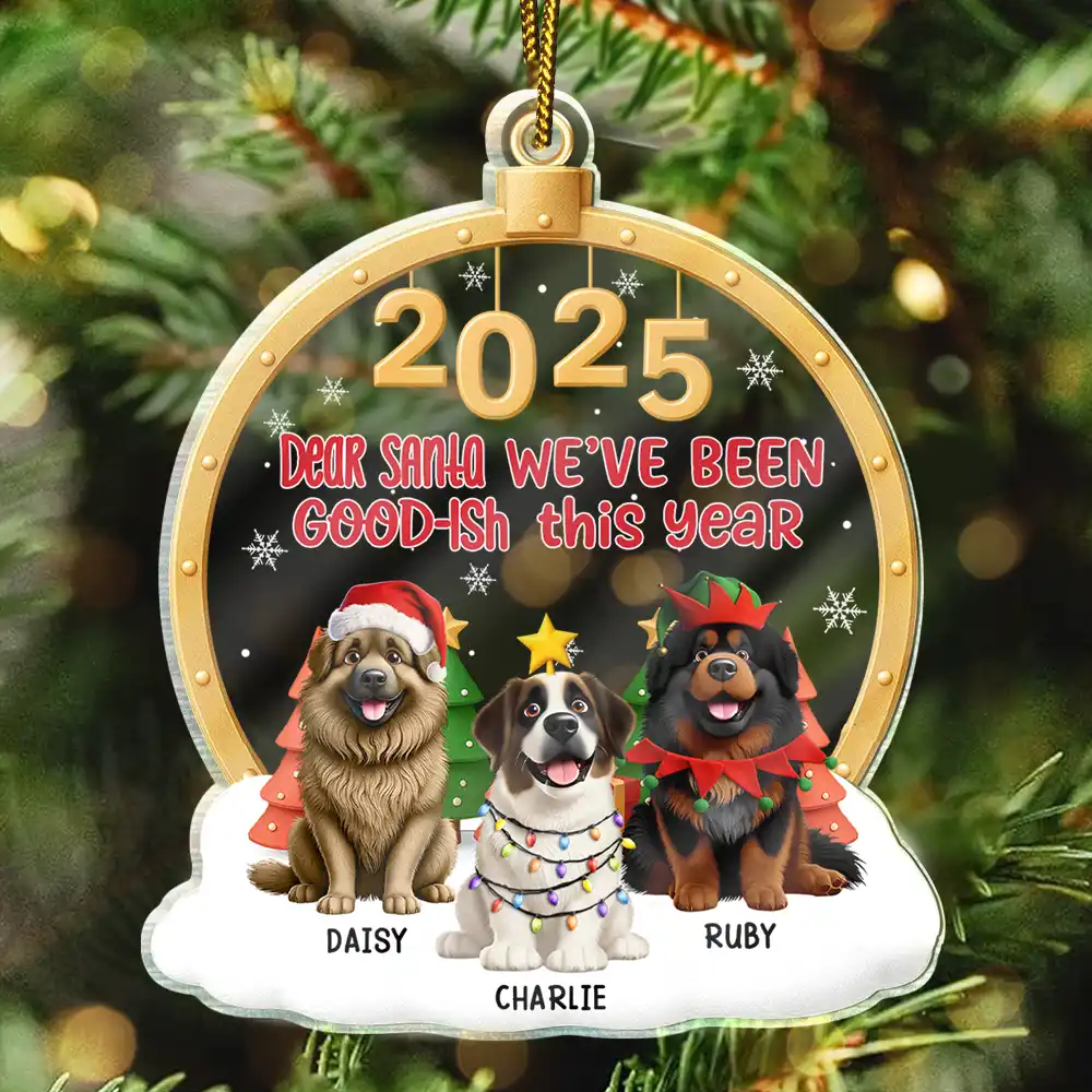 Dear Santa I've Good-Ish - Personalized Custom Shaped Acrylic Ornament - Image 2