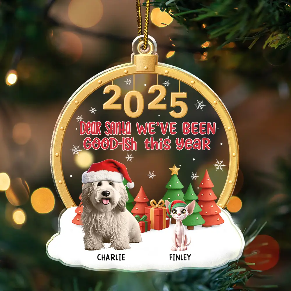 Dear Santa I've Good-Ish - Personalized Custom Shaped Acrylic Ornament - Image 4
