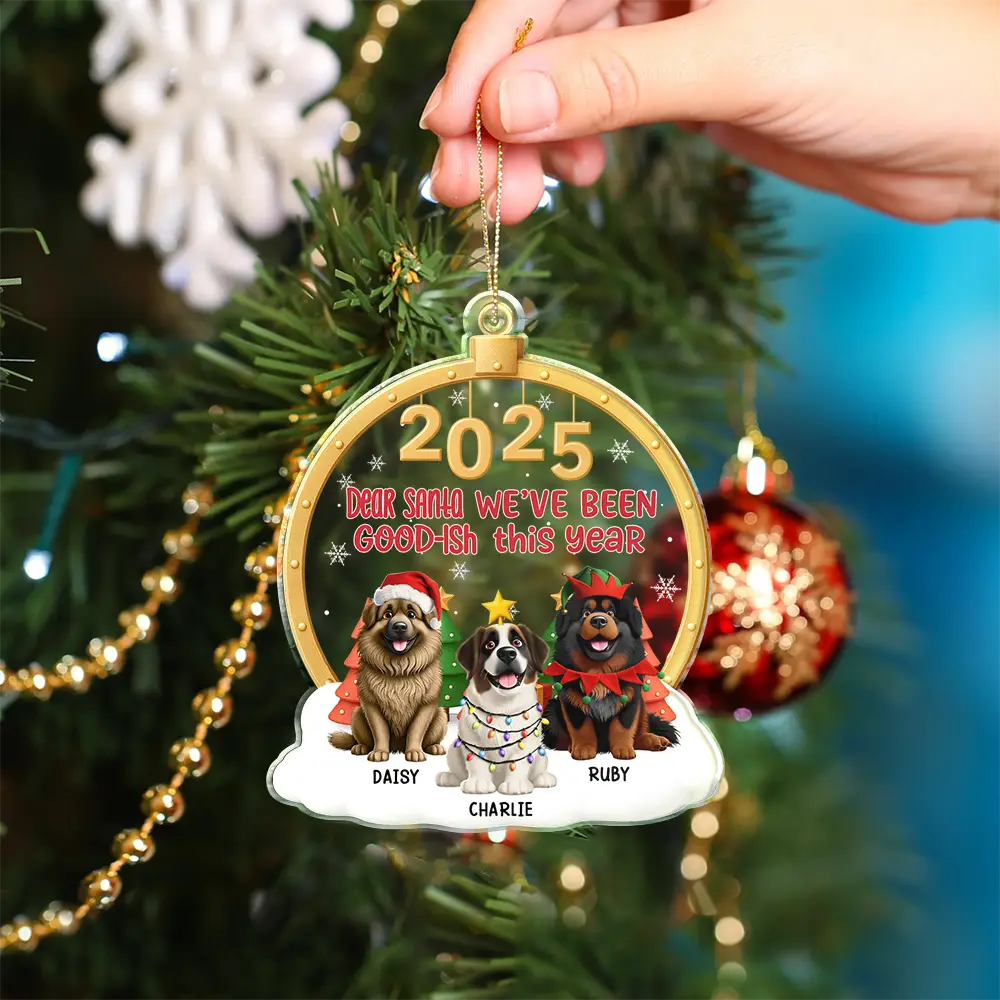 Dear Santa I've Good-Ish - Personalized Custom Shaped Acrylic Ornament - Image 5