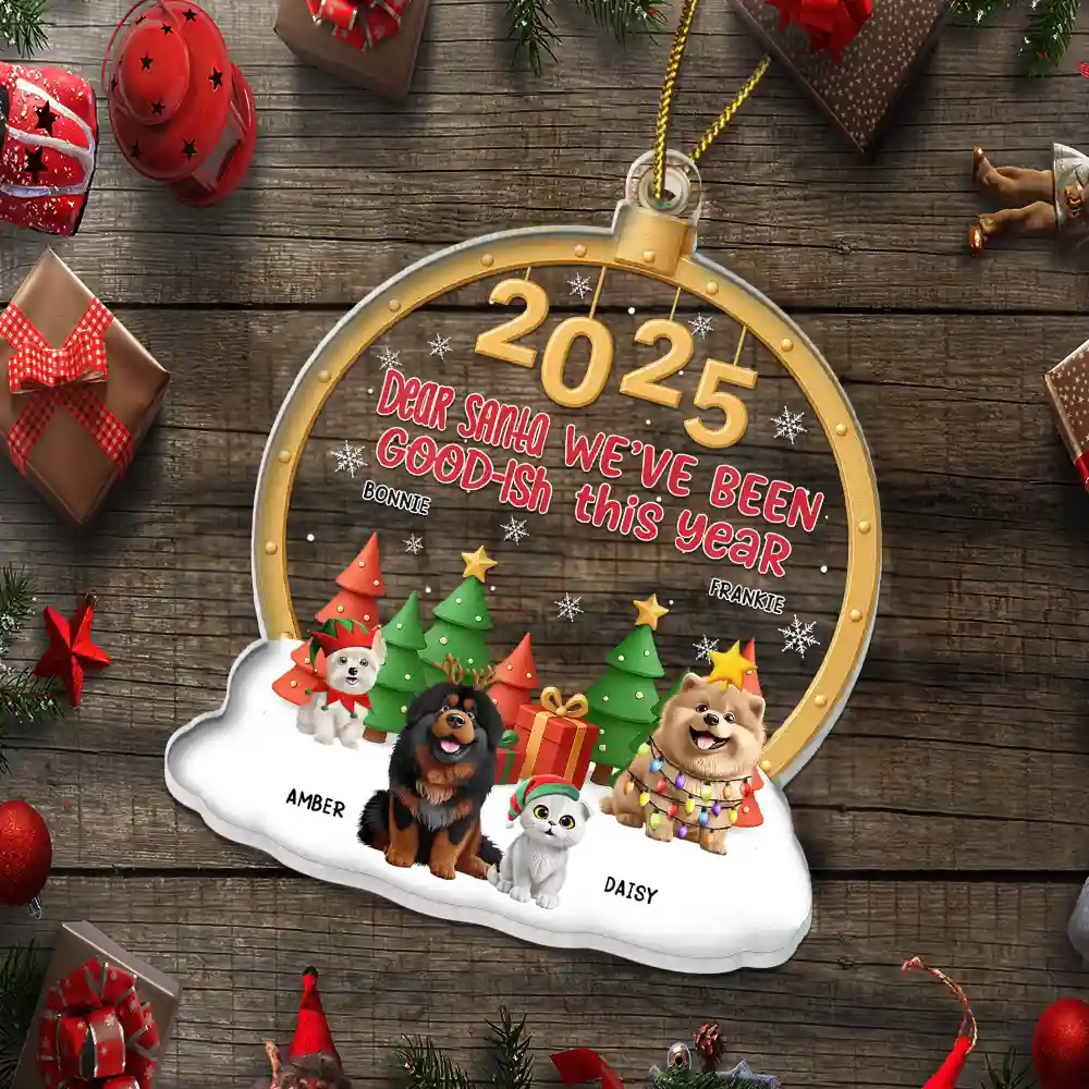 Dear Santa I've Good-Ish - Personalized Custom Shaped Acrylic Ornament - Image 6