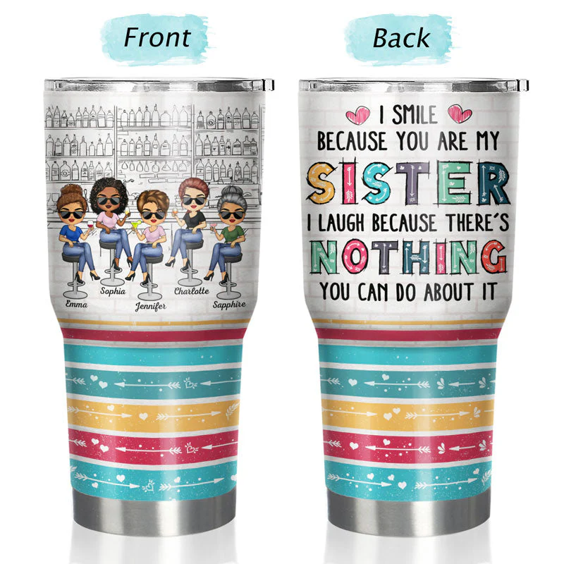 Dear Sister Thanks For Being My Sister - Gift For Sisters - Personalized Custom 30 Oz Tumbler - Image 3