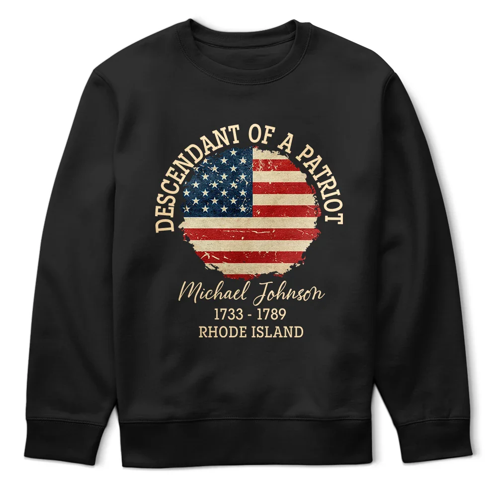 Descendant Of A Patriot 250th Anniversary US Independence Day - Personalized T Shirt - Image 5