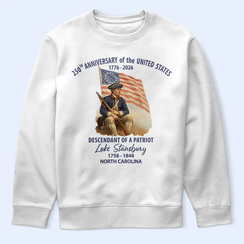 Descendant Of A Patriot 250th Anniversary US - Personalized T Shirt - Image 5