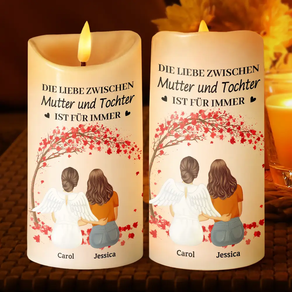 Die Liebe Zwischen Mutter Und Töchtern Und Söhnen Ist Für Immer - Personalisierte Flammenlose LED-Kerzen - Image 2
