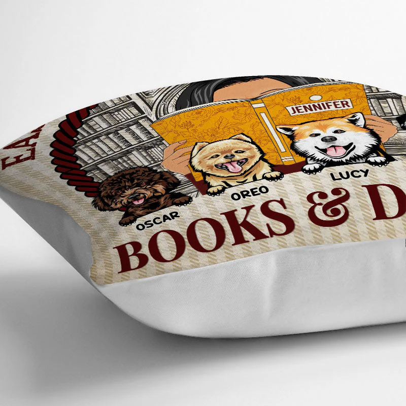 Distracted By Books & Dogs - Personalized Custom Pillow - Image 3