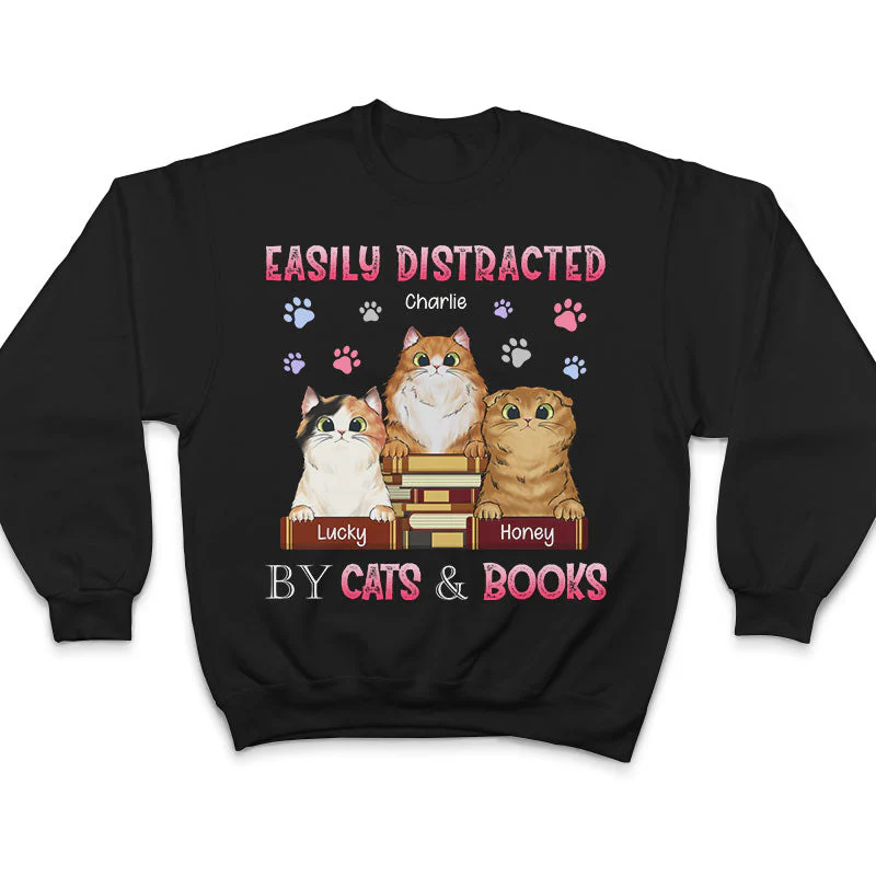 Distracted By Cat - Gift For Cat Lovers - Personalized Custom T Shirt - Image 5